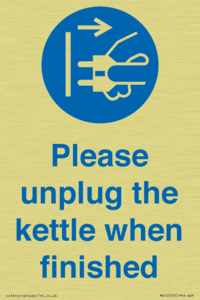 Please unplug the kettle when finished